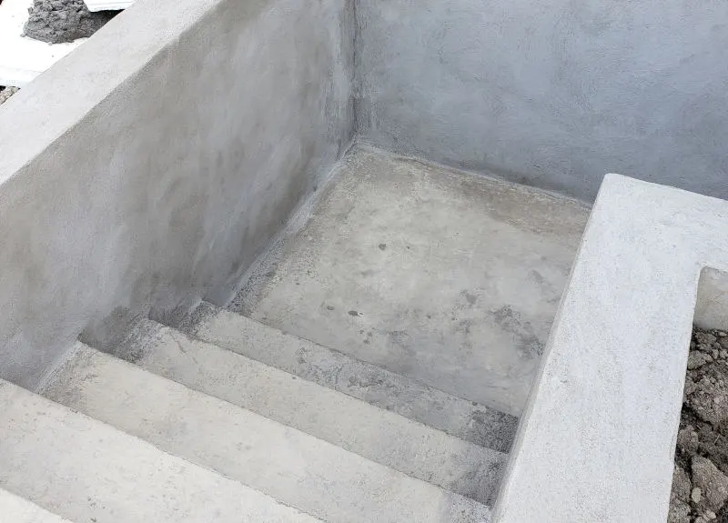 Descente de sous sol en beton
